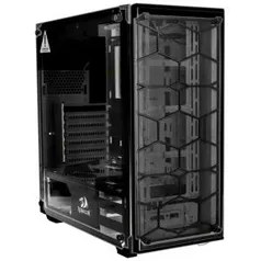 Gabinete Gamer Redragon, Wheel Jack, Mid Tower, Vidro Temperado, Black, S/Fonte, S/Fan | R$269