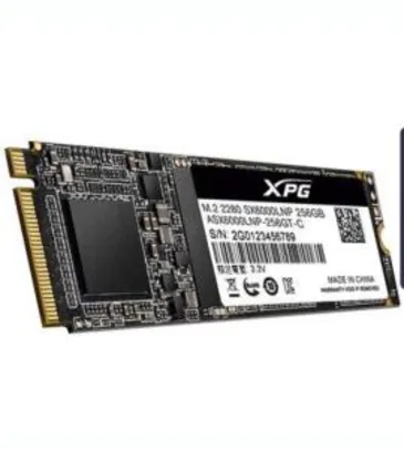 SSD Adata XPG SX6000 Lite, 256GB, M.2 NVMe, Leitura 1800MB/s, Gravação 900MB/s