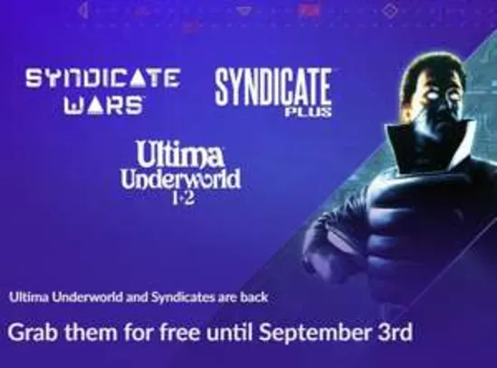 (PC, GOG) Fique à vontade Syndicate Wars + Syndicate Plus + Ultima Underworld 1 + 2