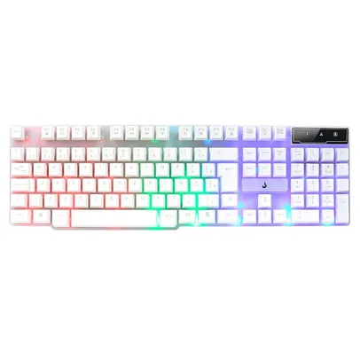 Teclado Gamer Rise Mode G1 Full, RGB Rainbow, USB, Branco - RM-TG-01-FW