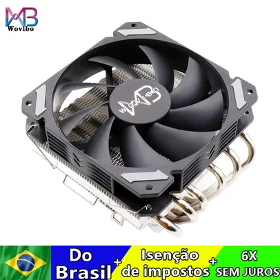 Wovibo-Ventilador de Refrigeração CPU, Radiador de Perfil Baixo, PWM