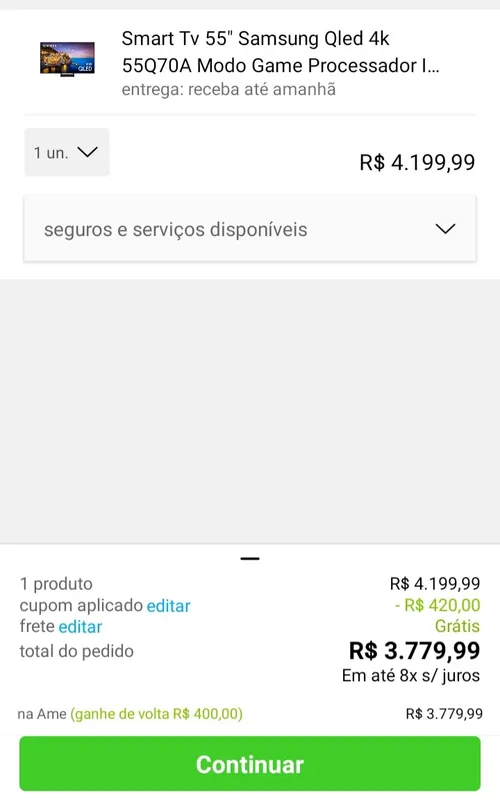 Imagem na descrição da promoção