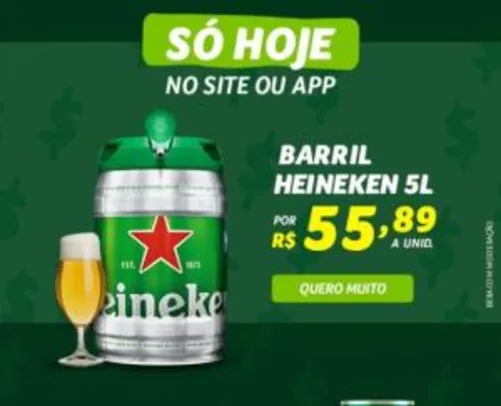 Barril Heineken 5L - R$56