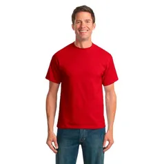 Camiseta Masculina Lisa Algodão Básica - três cores e dois modelos (descrição) 