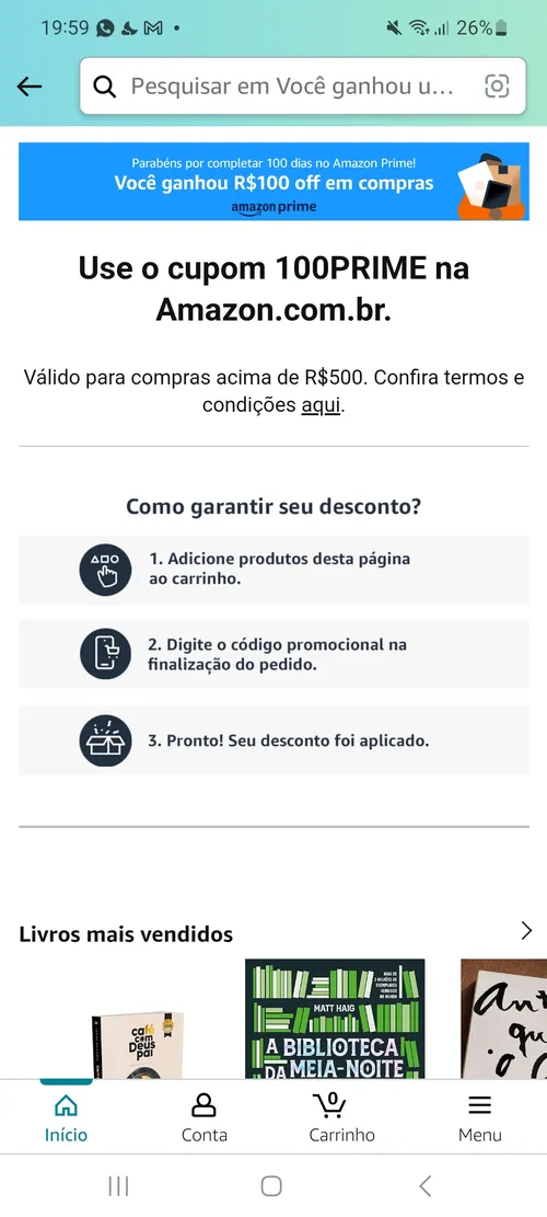 Imagem na descrição da promoção