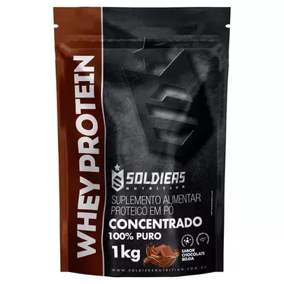 Whey Protein 100% Puro - 1KG (Tamanho Gigante) - Chocolate Belga - Soldiers Nutrition