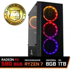 Pc Gamer T-General Lvl-6 AMD Ryzen 7 2700 / RADEON RX 580 8GB / DDR4 8GB / HD 1TB / 600W