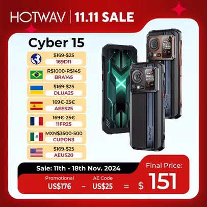 [Com Taxa] Smartphone HotWav Cyber 15 Robusto 256GB / 12gb