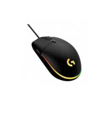 Mouse Gamer Logitech G203 Lightsync RGB, 6 Botões Programáveis, 8000 DPI, Black