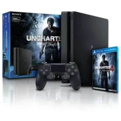 [BUG] Console Playstation 4 500Gb Slim Com Jogo Uncharted 4 Bundle