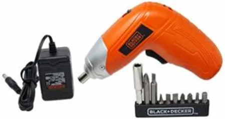 Parafusadeira 3.6V Cordless Angularni, Cd Com 2 Pos. E 10 Acessórios, Black+Decker, Kc3610 | R$55