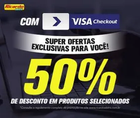 Produtos com 50% de desconto com Visa Checkout