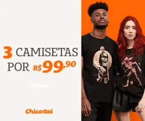 3 Camisetas Chico Rei por R$99,90