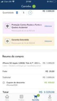 iPhone SE Apple 128GB iOS 13 - R$3329