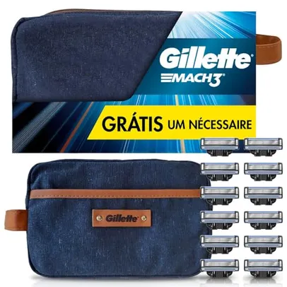 Kit Gillette Mach3 - 12 unidades de Carga para Aparelho + 1 Nécessaire