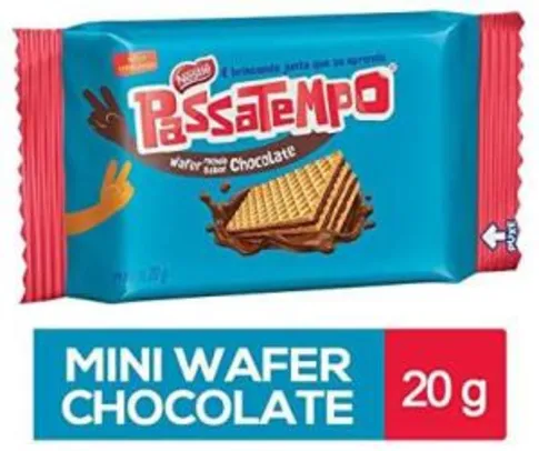 6 x Biscoitos Mini Wafer Chocolate Passatempo 20g