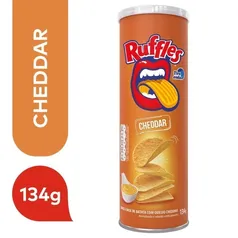 3x Salgadinho a Base De Batata Cheddar Ruffles Elma Chips Tubo 134g