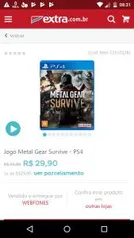 Jogo Metal Gear Survive - PS4 - R$20