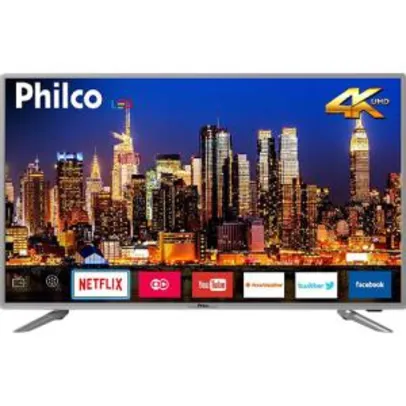 Smart TV LED 40" Philco PTV40G50sNS Ultra HD 4k com Conversor Digital por R$ 1286