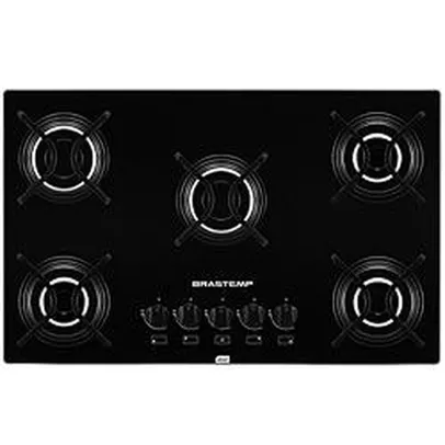 Cooktop Gás Ative! 5 Bocas Vidro Bivolt Preto - Brastemp