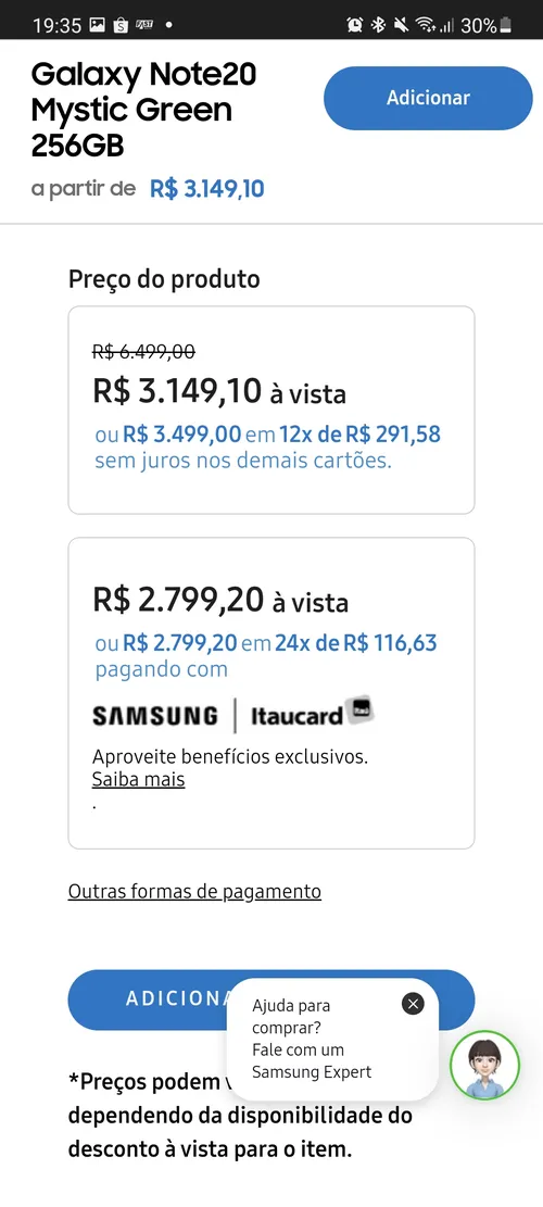 Imagem na descrição da promoção