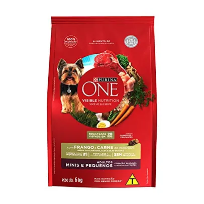 NESTLÉ PURINA ONE Ração Seca para cães adultos Minis e Pequenos Frango e Carne 6kg