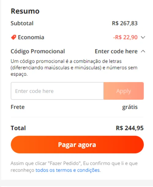 Imagem na descrição da promoção