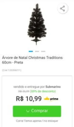 Árvore de Natal Christmas Traditions 60cm - Preta - R$11
