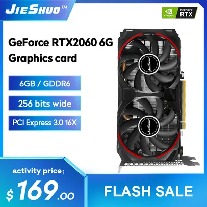 Placa de vídeo RTX 2060 6gb Jieshu nova!