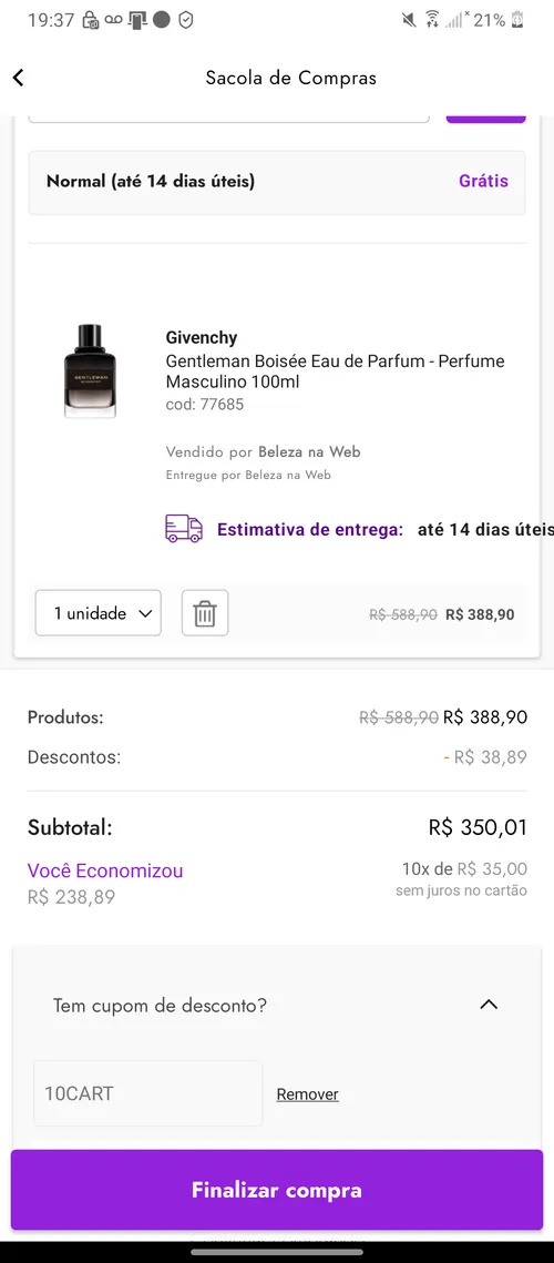 Imagem na descrição da promoção