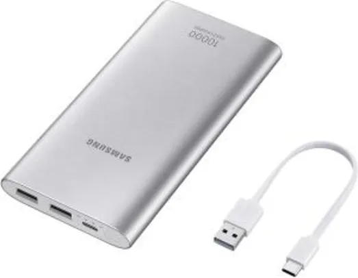 [Prime] Bateria Externa Carga Rápida 10,000Mah USB Tipo C Prata, Samsung | R$106