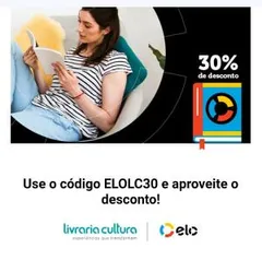 30% desconto na Livraria Cultura