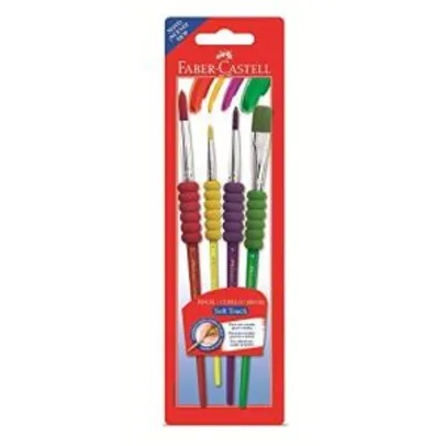 Pincel Soft Touch 4 Unidades, Faber-Castell | R$13