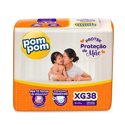 Pom Pom Derma Protek - Fralda, Mega XG, 38 Unidades