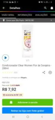 [Cliente ouro] Condicionador Clear Women Flor de Cerejeira - 200ml | R$8