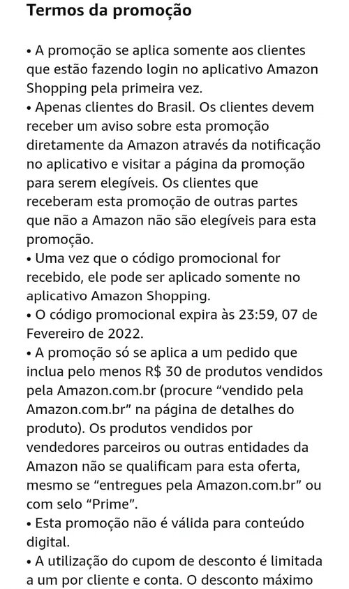 Imagem na descrição da promoção