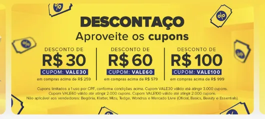 VALE100 em compras a partir de R$999.