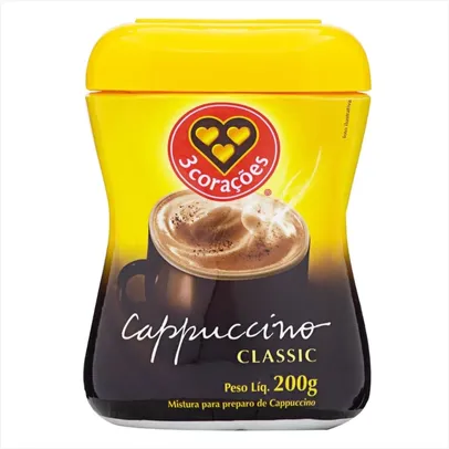 Cappuccino Classic 3 CORAÇÕES Pote 200g (Leve 2 pague 1) | R$4,75
