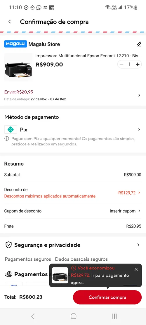 Imagem na descrição da promoção