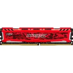 Memória Crucial Ballistix Sport LT, 8GB, 2666MHz, DDR4, CL16, Vermelho - BLS8G4D26BFSEK | R$ 238