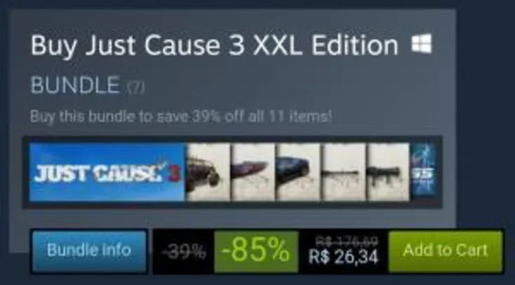 [PC-Steam] Just Cause 3 XXL Edition - R$26 (85% OFF)