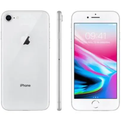 [R$2477,30 com AME] iPhone 8 64GB Prata Tela 4.7" IOS 4G Câmera 12MP - Apple - R$2815