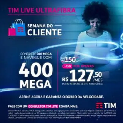 TIM LIVE | 400 MEGA ULTRA BANDA LARGA RESIDENCIAL