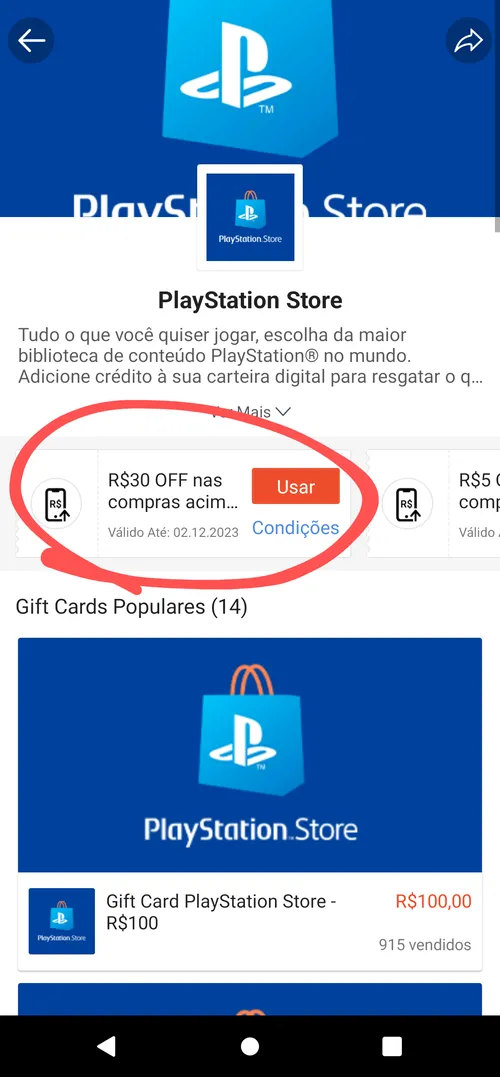 Imagem na descrição da promoção