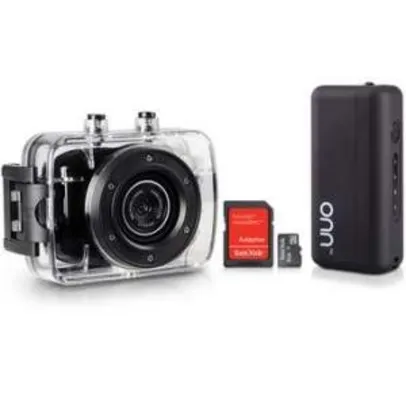 [Walmart] Câmera e Filmadora ONN 5 MP LCD 2” HD Preta + Cartão de Memória SanDisk Micro SD 8GB + Carregador Portátil ONN 2600mAh Preto por R$ 109