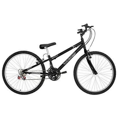 Bicicleta de Passeio Ultra Bikes Esporte Rebaixada Aro 26 Reforçada Freio V-Brake – 18 Marchas Preto Fosco