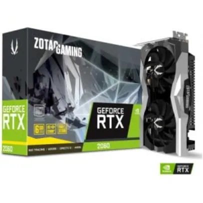 PLACA DE VÍDEO ZOTAC GEFORCE RTX 2060 GAMING TWIN FAN 6GB ZT-T20600F-10M GDDR6 PCI-EXP - R$1789