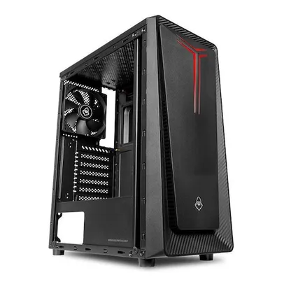 Gabinete Gamer Mancer Crusader, Mid-Tower, Lateral de Vidro, Com 1 Fan, Preto, MCR-CSD-BK01