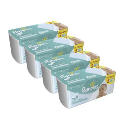 Kit de Lenços Umedecidos Pampers Fresh Clean - 384 Unidades | R$51