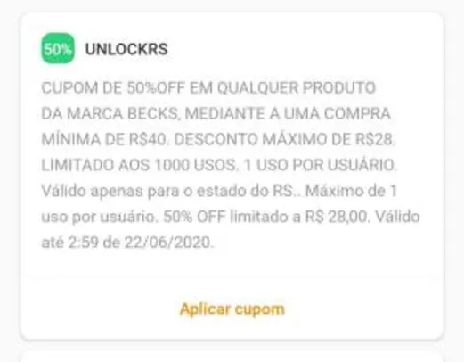 [RS] 50% OFF na compra da Beck's no Zé Delivery (Max R$28)